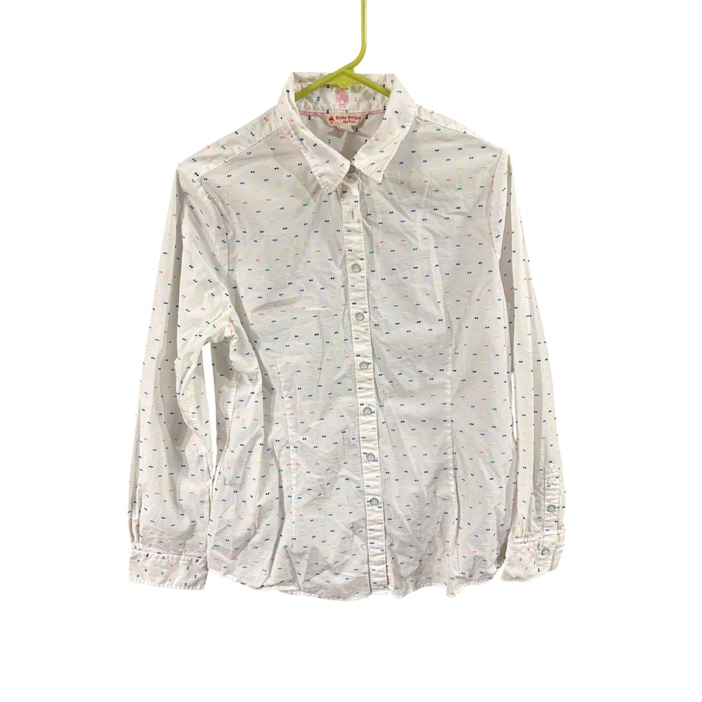 Brooks Brothers Red Fleece White Multi Color Embroidered Dot Button Up Shirt 14